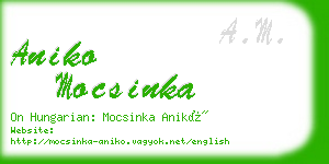 aniko mocsinka business card